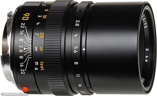 Leica Elmarit-M 90mm F2.8 Lens Black